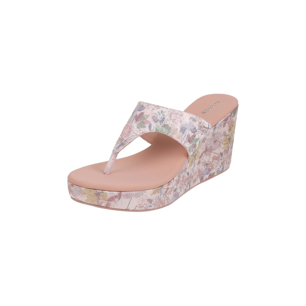 Mochi Women Peach High Wedge Heel Fashion Slip-on Sandal UK/5 EU/38 (34-275)