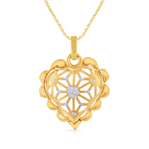 Malabar Gold & Diamonds | 22 KT Two Tone Gold Heart Pendant For Womens