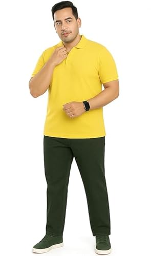 Pluss Tribe - Plus Size Jeans for Men - Relaxed Fit - Denim Jeans - Olive Raw - Size 52 - Ideal for Casual, Office