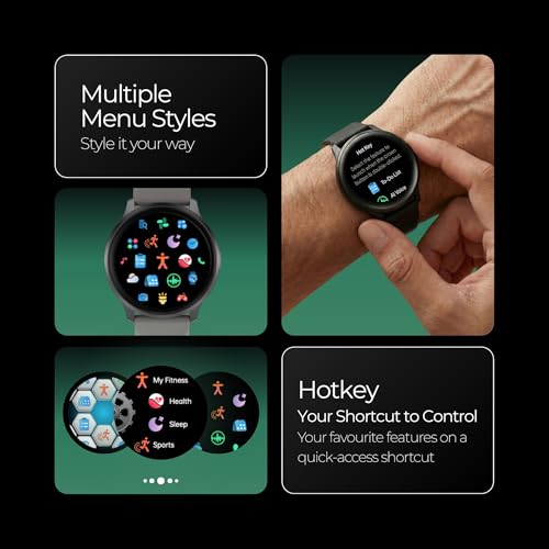 Fastrack Jupiter R3 1.38" Ultra UV Round Display with Nitro Fast Charging,Single Sync BT Calling, HRM, SPO2, Upto 5 Days Battery Life Smart Watch for Man & Woman - Warm Grey