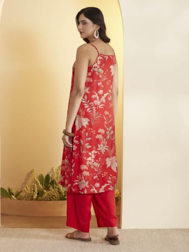 BIBA Viscose Blend Printed Straight Semi-Formal Kurta With Palazzo And Dupatta