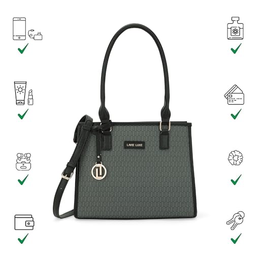 Lavie Luxe Women's Quad24 Extra Large Box Satchel Bag for Women | Satchel Handbag for Work | Ladies purse | Stylish Shoulder Bag | Gift for Women