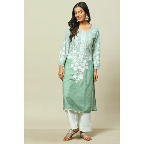 Rangriti Women Green Liva Straight Kurta_38