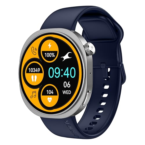 Fastrack Revoltt FR3 Pro Smartwatch with 1.43” AMOLED Display,Dynamic 60Hz Refresh,Nitrofast Charging,HRM,SpO2,Sleep,Multiple Menu Style,Functional Crown,IP68, BT calling,24/7 Health Suite - Dark Blue