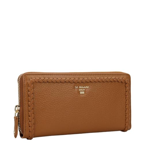 Da Milano Premium Leather Wallet for Women | Multi Compartment Travel Wallet - Caramel Brown (10539)
