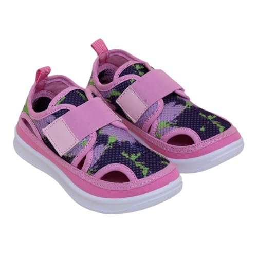 Hopscotch Girls Mesh Printed Round Toe Sneakers in Pink Color,UK:12