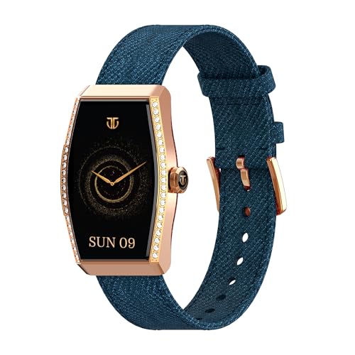 Titan Valerie Aura Women Smartwatch with 1.47 AMOLED Display,Crystal Studded Bezzel,Luna Wellness,UV/AQI Index,Animated Watchfaces,QR Hub,Stress Monitoring,Breathe Exercise,IP68-Teal Green