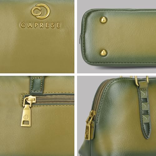 Caprese Dee Small Satchel Bag for Women with Adjustable & Detachable Strap & Zipper Closure | Perfect for Parties, Weddings, and Special Occasions (Dill Green)