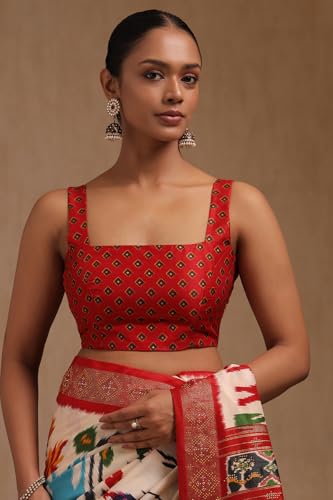 Soch Womens Multicolour Dola Silk Botanical Print Saree