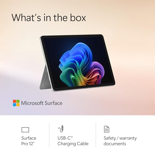 Microsoft Surface Pro 12" - Windows 11 Home - Copilot+ PC - LCD PixelSense Touchscreen - Snapdragon X Plus (8 Core) - 16GB RAM - 512GB SSD - Platinum. with Microsoft 365 for 6 Months*