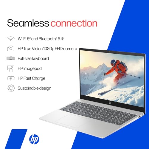 HP 15, AMD Ryzen 3 7320U (8GB LPDDR5, 512GB SSD) FHD, Anti-Glare, Micro-Edge, 15.6''/39.6cm, Win11, M365 Basic(1yr)* Office24, Silver, 1.59kg, fc0500AU, FHD Camera w/Privacy Shutter Laptop