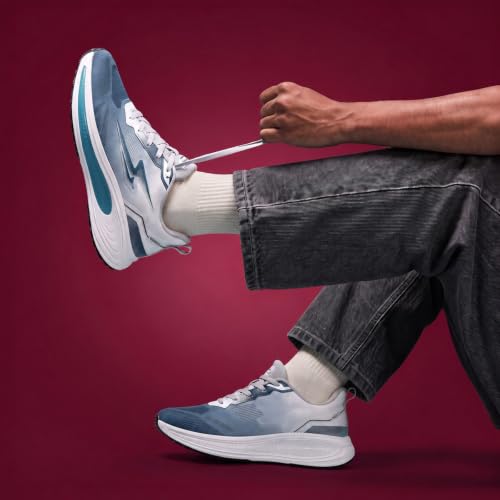 WALKAROO Men's Lace-up Sports Shoes - ONG97013 Teal Blue