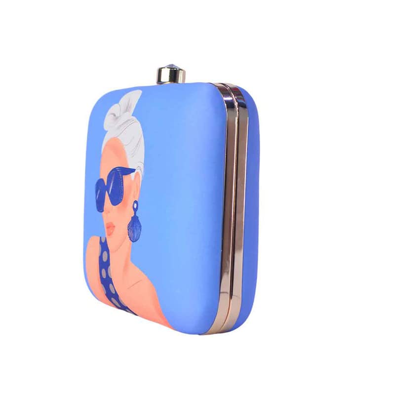 Artklim Blue Diva Printed Clutch