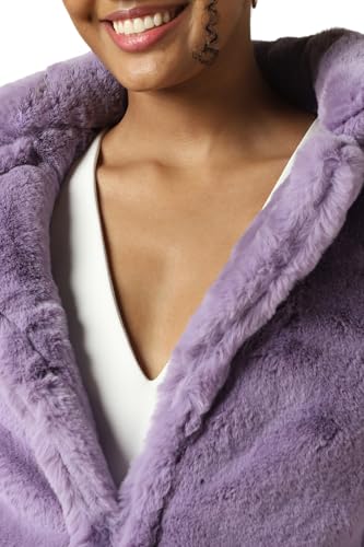 Allen Solly Women's A-Line Coat (AHJKCRGFN03945_Purple