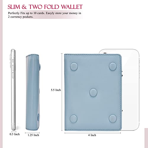 HORNBULL Cathy Sky Blue RFID Blocking Leather Wallet for Women
