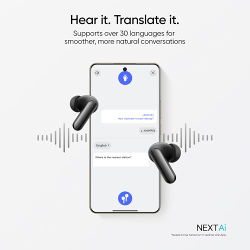realme Buds Air 8 Pro TWS Earbuds with 11mm+6mm Dual DAC Drivers| 55dB ANC| 6-Mic VPU| 3D Spatial Audio |50H Playtime| IP55 Rating (Master Black)