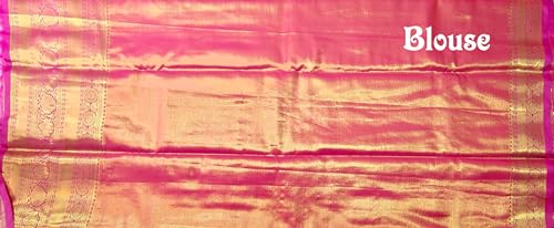 VFCollections Women's Traditional Handloom Kanchipuram Silk Pure Pattu Sarees | Rich Zari Woven Design | Bridal Saree | Unstitched Blouse (VFC548-1) (VFC665-2)