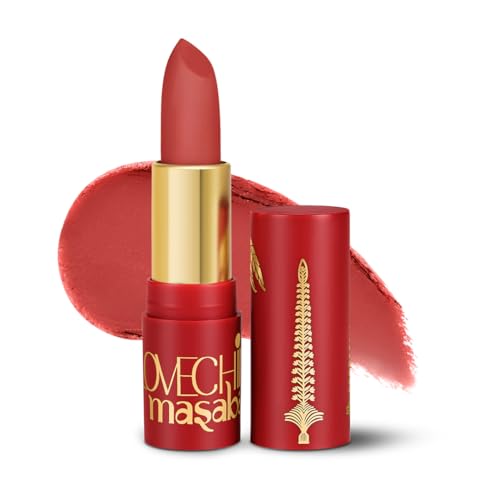 LoveChild Masaba 90s Drip Pink Phool (Coral Pink) Luxe-Matte Lipstick with Intense One-Swipe Color Payoff in High-Pigment HD Crème Matte Formula, 4gm