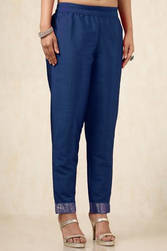 Soch Womens Blue Brocade Bandhani Chudidar Set With Zari