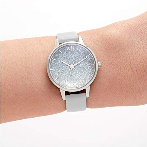 Olivia Burton Under The Sea Qtz Basic Blue to Silver Gradient Round Dial Women's Watch|Grey Light Eco Friendly Material|Grey Color Band - OB16US27