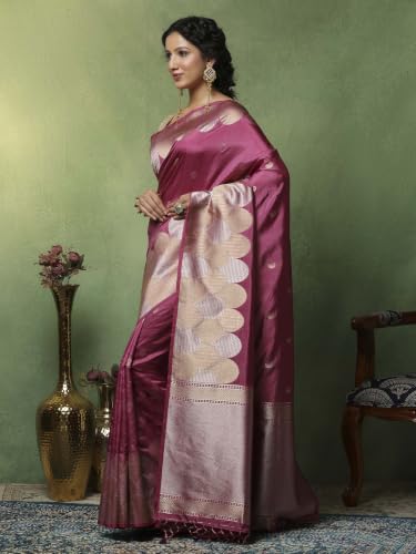 Meena Bazaar Women's Art Silk Saree with Unstitched Blouse Piece | Elegant Designer Traditional Ethnic Saree | Festive, Wedding & Party