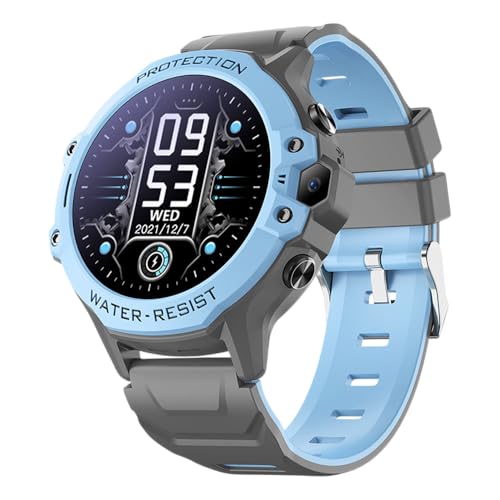 Shyenah AxonSmart(K55H) Junior SmartWatch for Kids with 4G Volte, 1.32" IPS Round Display, 2Way HD Video Calling, Geofencing, Location Monitoring, Route Playback SOS Math Game 680mAh (Ocean Blue)