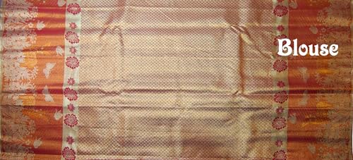 VFCollections Women's Traditional Handloom Kanchipuram Silk Pure Pattu Sarees | Rich Zari Woven Design | Unstitched Blouse (VFC459-2)