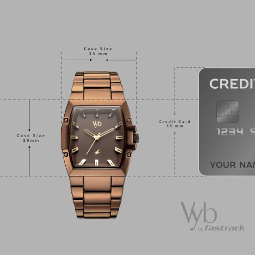 Fastrack Vyb Challenger Quartz Analog 3 Hands Brown Dial Brown Alloy Strap Watch for Guys - FV30023QM04W