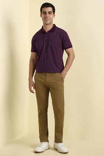 Allen Solly Men's Regular Fit T-Shirt (ASKWQRGF309605_Purple