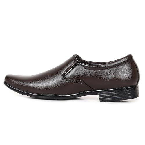 HIKBI Leather Officewear Formal Shoes Pointed Toe Slip On_Brown_09