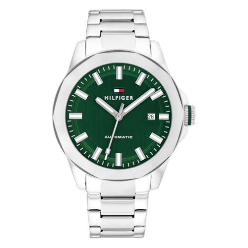 Tommy Hilfiger Lars Automatic Chinese Automatic Analog with Green Dial Silver Stainless Steel Strap Watch for Men - TH1710694W