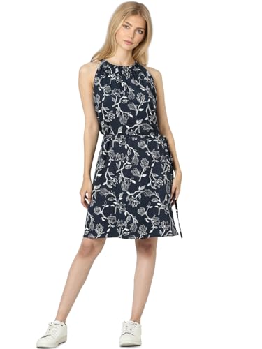 Vero Moda Women's Polyester Fit and Flare Mini Dress (10275600-Dark Navy_Dark