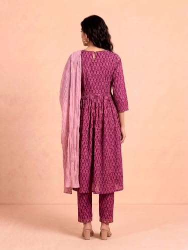 Aarke Ritu Kumar Pink Mosaica Kurta With Pant And Dupatta