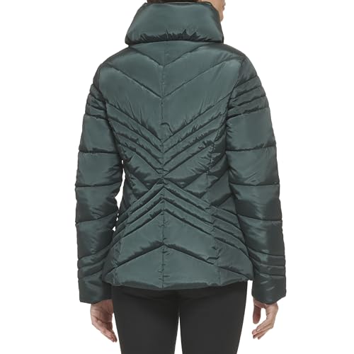 GUESS Women's Puffer Quilted Cold Weather Coat, Cold Weather Spruce, S