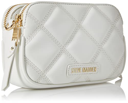 Steve Madden Womens Daisy Quilted Crossbody, White, One Size