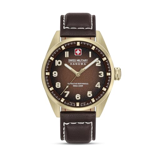 Swiss Military Hanowa Greyhound Brown Dial Analog Watch for Men - SMWGA0001551