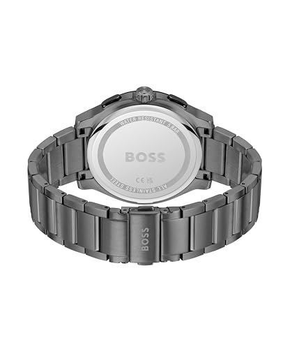 BOSS Peak 2.0 Qtz Chrono Black Round Dial Men's Watch|Stainless Steel Material|Black Color Band - 1514192