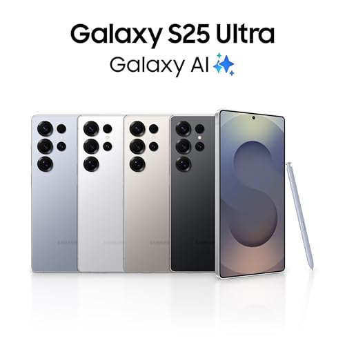 Samsung Galaxy S25 Ultra 5G AI Smartphone (Titanium Silverblue, 12GB RAM, 256GB Storage), 200MP Camera, S Pen Included, Long Battery Life