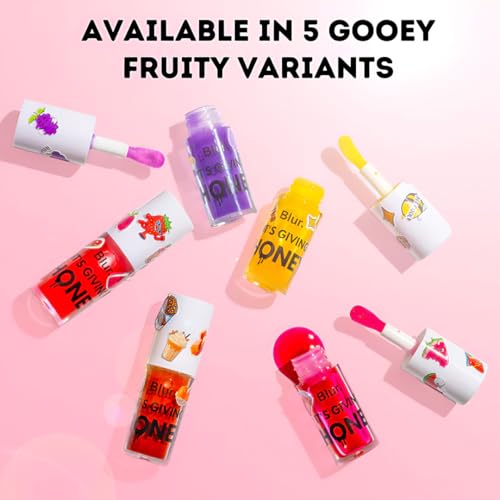 Blur India Juicy Lip Oil + Lip Liner Combo | Deep Pink Lip Liner & Strawberry Lip Oil | Hydrating & High Shine | Lightweight Weight | Non-Sticky