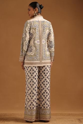 Soch Womens Cream Viscose Blend Ethnic Motifs Co-Ords Set