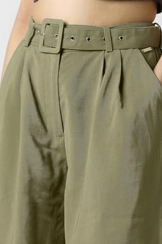 Van Heusen Women's Regular Casual Pants (VWTFFRGPS05502_Olive