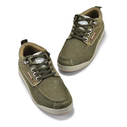 Woodland Men's Olive Green Leather Casual Shoes-9 UK (43EU) (GC 4267122)