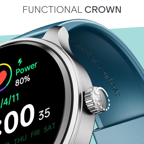 boAt Lunar Discovery Neo, 1.39" (3.5 cm) Round HD Display, Premium Metallic Finish, Animated Watchfaces, 100+ Sports Mode, Bluetooth Calling, Smart Watch for Men & Women (Ocean Blue)