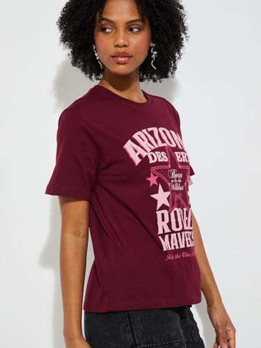 Max URB_N Women Relaxed Fit T-Shirt (Red_M)