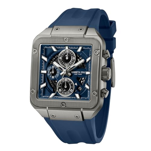 Kenneth Cole Quartz Analog with Blue Dial Blue Silicone Strap Watch for Men - KCWGO0065501MNW