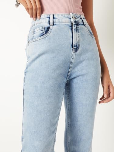 Max Women Washed Slim Straight Jeans (Blue_32)