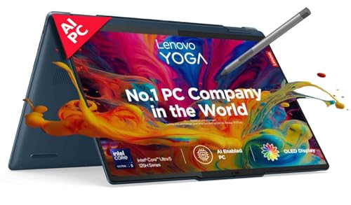 Lenovo Yoga 7 Intel Evo Core Ultra 5 125H Built-in AI 14"(35.5cm) WUXGA-OLED 400Nits 2-in-1 Laptop (16GB/1TB SSD/Win 11/Office Home 2024/Digital Pen/3 Mon. Game Pass/Teal/1.5Kg), 83DJ00FXIN