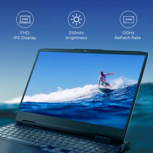 Lenovo IdeaPad Gaming 3 12th Gen Intel Core i5 12450H 15.6" (39.62cm) FHD IPS 120Hz Gaming Laptop (16GB/512GB SSD/Win11/Office 21/NVIDIA RTX 3050 4GB/Alexa/3 Mon Game Pass/Onyx Grey/2.3Kg), 82S9017TIN