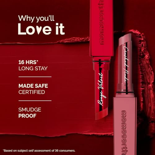Mamaearth Luxe Matte Longstay Lipstick Pack of 2 - The Luxe Edit |16 hrs* Long Stay | Made Safe Certified | Smudge Proof | Valentine Edit | For Her