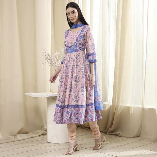 Biba Women's Voile 92X80 Kurta Set (SKDVIN8652ESS25BLU_Blue